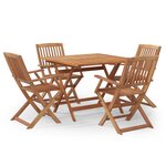 vidaXL Ensemble à manger de jardin 5 Pièces Bois d'acacia solide