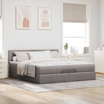 VidaXL Cadre de lit ottoman avec matelas taupe 200x200cm tissu