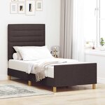 vidaXL Cadre de lit avec tête de lit Marron foncé 90 x 190 cm tissu