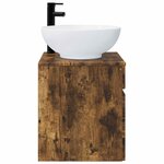 vidaXL Meuble de lavabo mural Chêne fumé 49 x 44 5 x 66 5 cm
