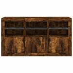 vidaXL Buffet avec lumières LED chêne fumé 123x37x67 cm