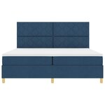 vidaXL Lit à ressort LED avec matelas Bleu 200 x 200 cm tissu