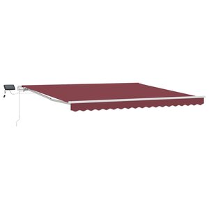 vidaXL Auvent manuel rétractable avec LED bordeaux 400x300 cm