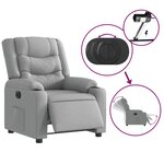vidaXL Fauteuil inclinable électrique Gris clair Tissu