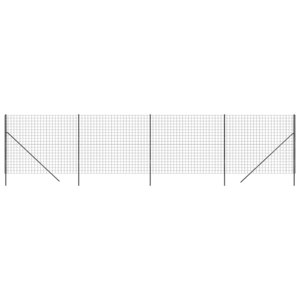 vidaXL Clôture en treillis métallique anthracite 2 2x10 m