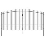 vidaXL Double portail avec haut sous forme de lance 400 x 248 cm
