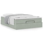 vidaXL Cadre de lit ottoman et matelas gris clair 140x190 velours