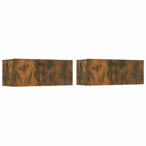 vidaXL Meubles TV 2 Pièces chêne fumé 80x30x30 cm bois d'ingénierie