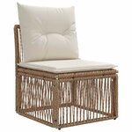 vidaXL Ensemble de canapé de jardin 10 Pièces Beige polyrotin