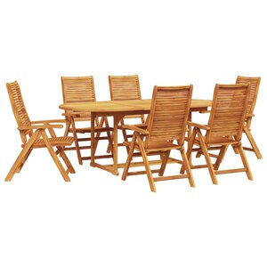 vidaXL Ensemble de salle à manger pour jardin 7 Pièces Marron