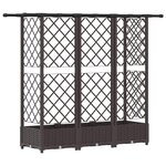 vidaXL Lit Élevé avec Treillis et Toit Marron 164 x 40 x 121 cm PP