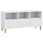 vidaXL Meuble TV 102 x 34 5 x 50 cm Blanc Bois d'ingénierie