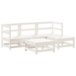 vidaXL Salon de jardin 5 Pièces blanc bois massif de pin