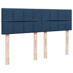 vidaXL Sommier à lattes de lit avec matelas Bleu 140x200 cm Tissu