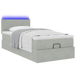 vidaXL Cadre de lit ottoman et matelas gris clair 90x190 cm velours
