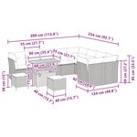 vidaXL Ensemble de canapé de jardin avec coussin 12 Pièces Noir