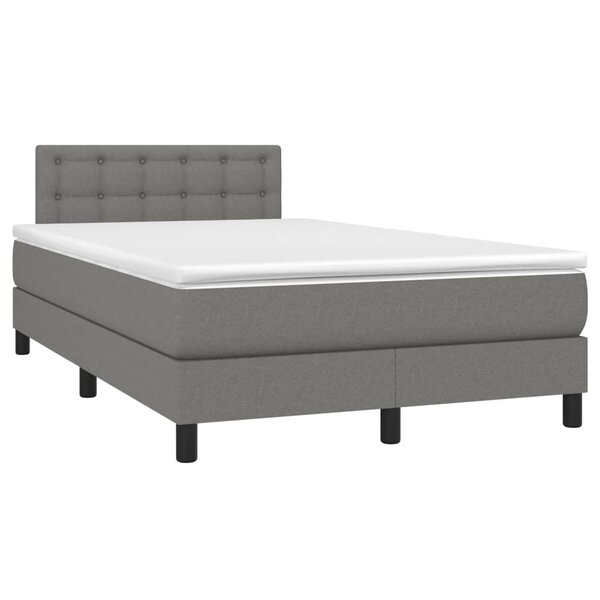 vidaXL Sommier à lattes de lit avec matelas gris foncé 120x190cm tissu