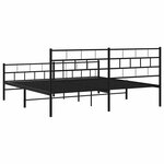 vidaXL Cadre de lit métal sans matelas avec pied de lit noir 183x213cm