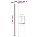 vidaXL Armoire de bain Chêne marron 30x30x130 cm Bois d'ingénierie