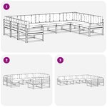 vidaXL Ensemble de canapés d'extérieur 9 pc Blanc et Beige