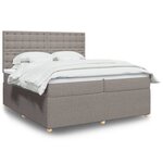 vidaXL Sommier à lattes de lit avec matelas Taupe 200x200 cm Tissu