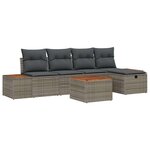 vidaXL Ensemble de canapé de jardin avec coussin 6 Pièces Gris Poly rotin