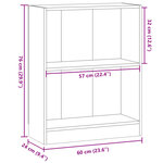 vidaXL Bibliothèque vieux bois 60x24x76 cm bois d'ingénierie