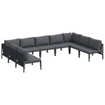 vidaXL Ensemble de canapé de jardin 9 Pièces Anthracite Acier
