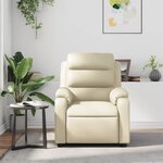 vidaXL Fauteuil inclinable de massage Crème Similicuir