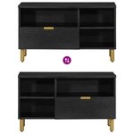 vidaXL Meuble TV noir 80x33x46 cm bois d'ingénierie