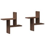 vidaXL Étagères murales 2Pièces chêne marron 38x12x38cm bois d'ingénierie