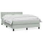 vidaXL Sommier à lattes de lit et matelas gris clair 140x210cm velours