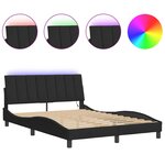 vidaXL Cadre de lit avec LED sans matelas noir 120x200 cm velours