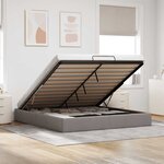 VidaXL Cadre de lit ottoman sans matelas taupe 200x200 cm tissu