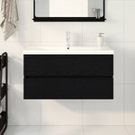 vidaXL Cabinet de lavabo Chêne noir 90 x 39 x 62 cm Bois d'ingénierie