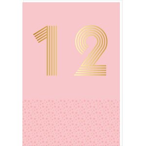 Carte D'anniversaire 12 Ans En Or - Rose - A Message - Pour Enfant Garçon Fille - 11 5 X 17 Cm - Draeger paris