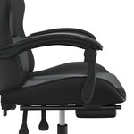 vidaXL Chaise de jeu pivotante avec repose-pied Noir Similicuir