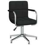vidaXL Chaise pivotante de bureau Noir Tissu