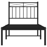 vidaXL Cadre de lit métal sans matelas avec tête de lit noir 80x200 cm