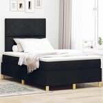 vidaXL Lit avec sommier et matelas noir 120x200 cm tissu