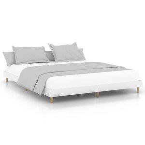 vidaXL Cadre de lit sans matelas blanc 200x200 cm bois d'ingénierie
