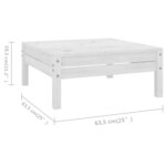 Salon de jardin meuble d'extérieur ensemble de mobilier 7 pièces bois de pin massif blanc 02_0017406