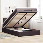 vidaXL Lit ottoman avec matelas marron foncé 120x200 cm tissu