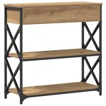 vidaXL Table Console avec tiroir chêne artisanal 75 x 28 x 75 cm