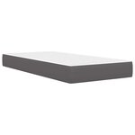 vidaXL Cadre de lit avec bandes LED Gris 90 x 190 cm Simili cuir