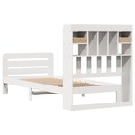 vidaXL Lit bibliothèque sans matelas blanc 90x200cm bois de pin massif