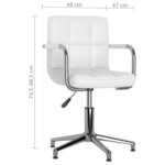 Chaise fauteuil siège de bureau informatique étude pivotante similicuir blanc 02_0024049