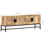 vidaXL Meuble TV 140x30x50 cm Bois massif de manguier