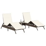 vidaXL Chaises longues avec coussins lot de 2 marron résine tressée