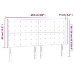 vidaXL Tête de lit avec oreilles Gris clair 203x16x118/128 cm Tissu